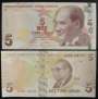 TURQUIA P222 5 LIRAS 2009 FE